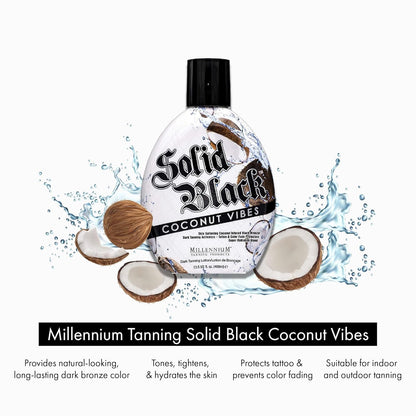 Millennium Tanning 밀레니엄 태닝 솔리드 블랙 코코넛 바이브 — 코코넛 오일 딥 브론저