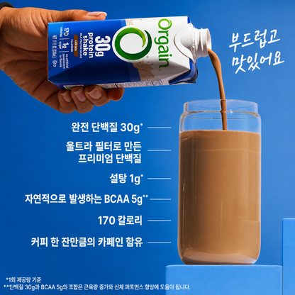 Orgain 30g High Protein Shake — 11 fl oz (325mL) × 12 Bottles