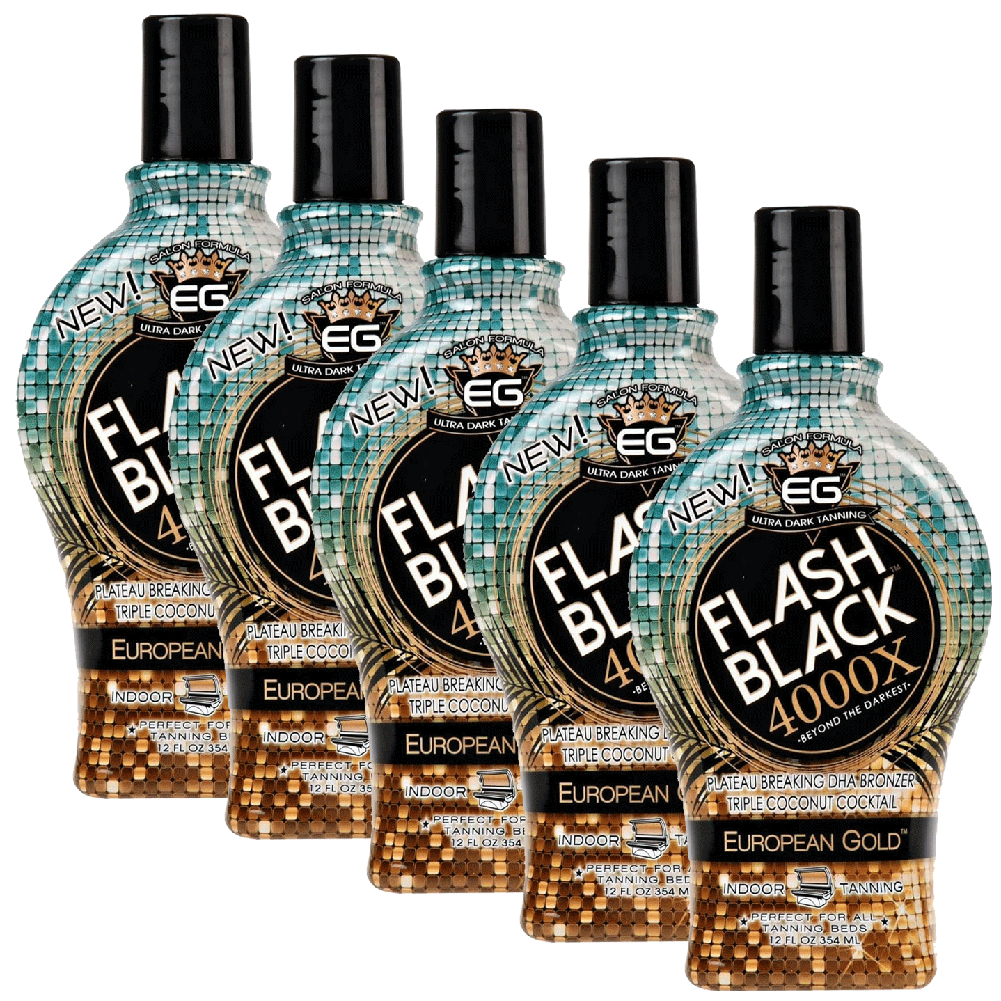 European Gold 플래시 블랙 4000X 태닝 로션 12oz (355 mL)