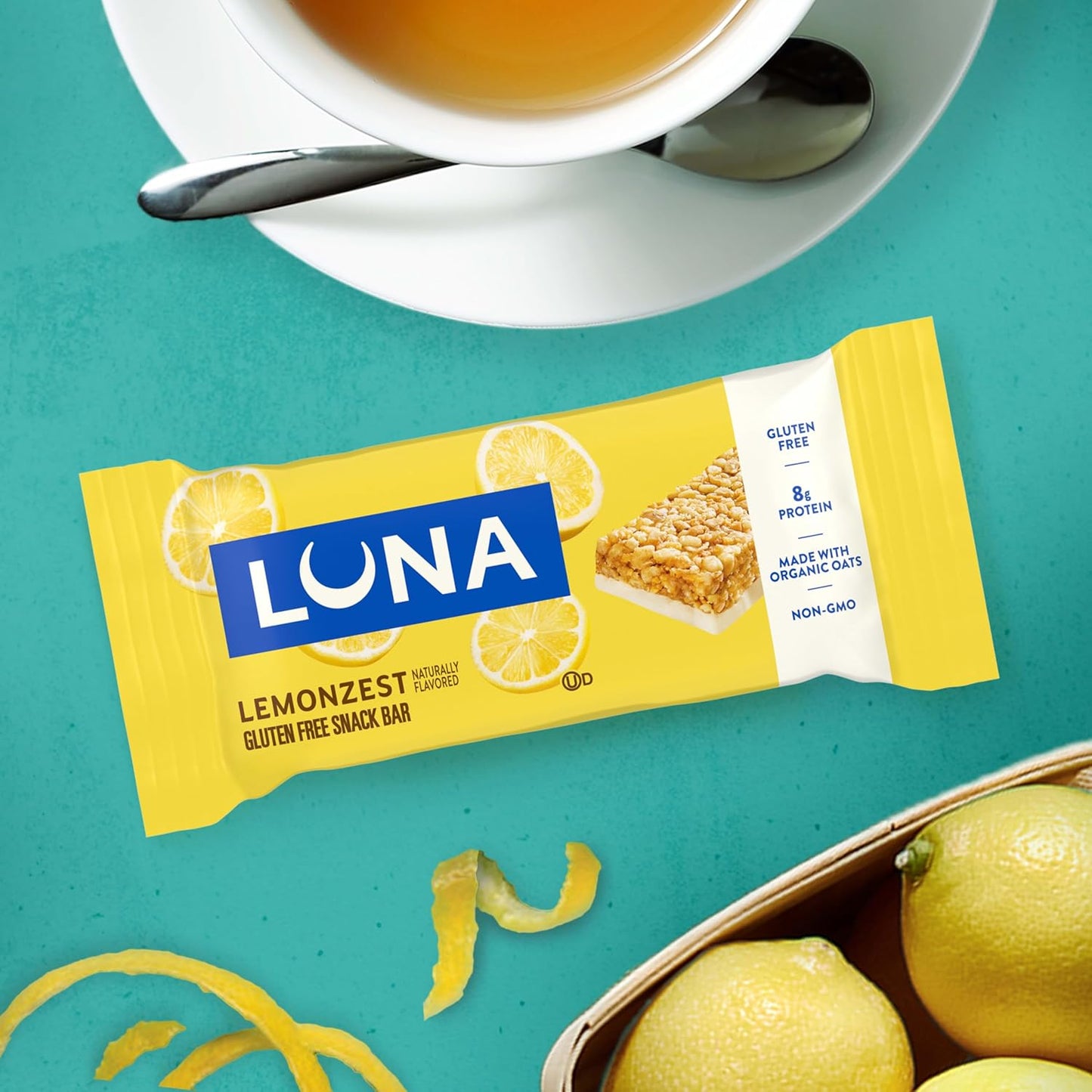 LUNA Bar Whole Nutrition Snack Bar — LemonZest, 1.69 oz (48g) × 12 Bars