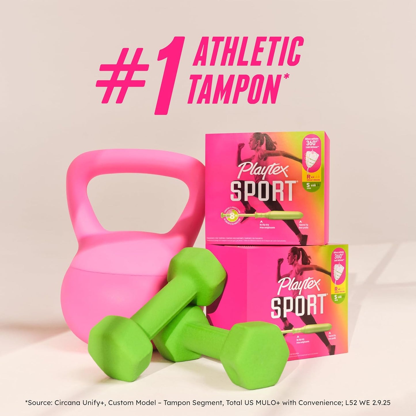 Playtex 플레이텍스 스포츠 탐폰 멀티팩 — 360° 보호, 혼합 흡수력