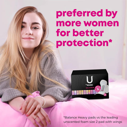 U by Kotex Balance Ultra Thin Pads with Wings - Regular