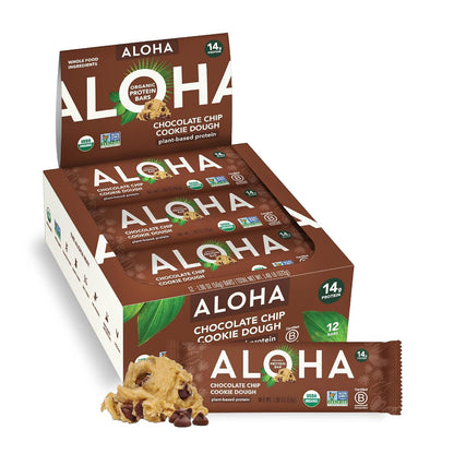 ALOHA 알로하 유기농 식물성 프로틴 바 — 56g (1.98 oz) × 12바