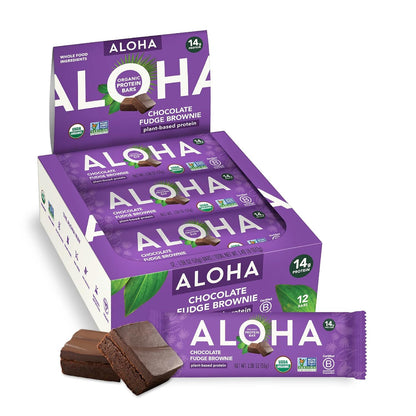 ALOHA 알로하 유기농 식물성 프로틴 바 — 56g (1.98 oz) × 12바