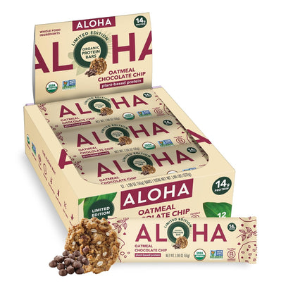 ALOHA 알로하 유기농 식물성 프로틴 바 — 56g (1.98 oz) × 12바