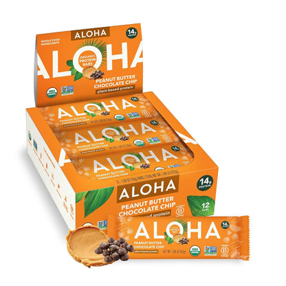 ALOHA 알로하 유기농 식물성 프로틴 바 — 56g (1.98 oz) × 12바