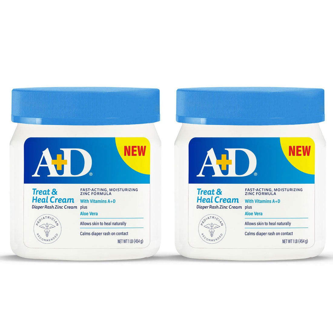 A+D 에이플러스디 트리트 + 힐 기저귀 발진 크림 — 10% 산화아연 + 알로에 베라