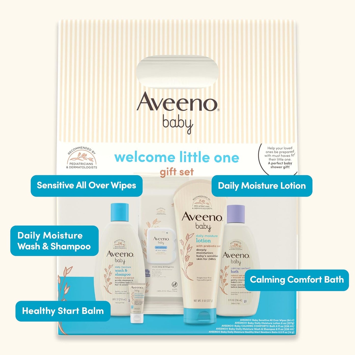 Aveeno Baby Welcome Little One Gift Set — Lotion, Wash & Balm Bundle