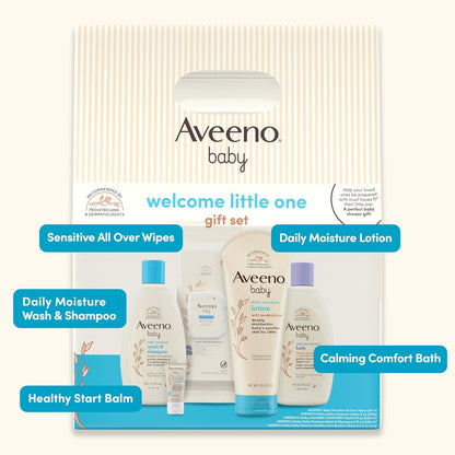 Aveeno Baby Welcome Little One Gift Set — Lotion, Wash & Balm Bundle