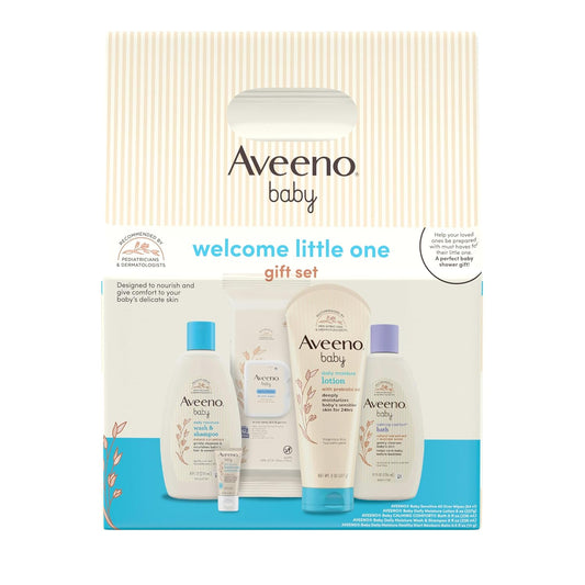 Aveeno 아비노 베이비 웰컴 리틀 원 기프트 세트 — 로션·워시·밤 번들