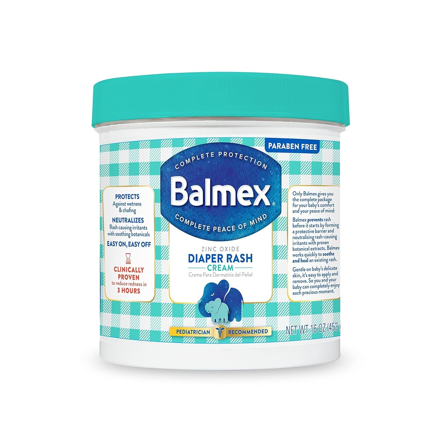 Balmex Fast-Acting Diaper Rash Cream — 11.3% Zinc Oxide, Aloe & B5