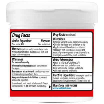 Boudreaux's Butt Paste Max Strength — 40% Zinc Oxide Diaper Rash Paste