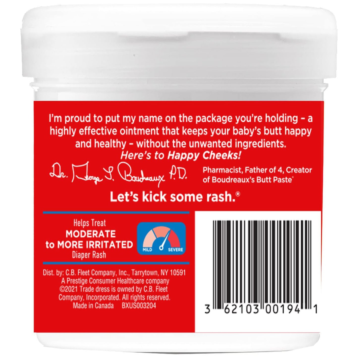 Boudreaux's Butt Paste Max Strength — 40% Zinc Oxide Diaper Rash Paste