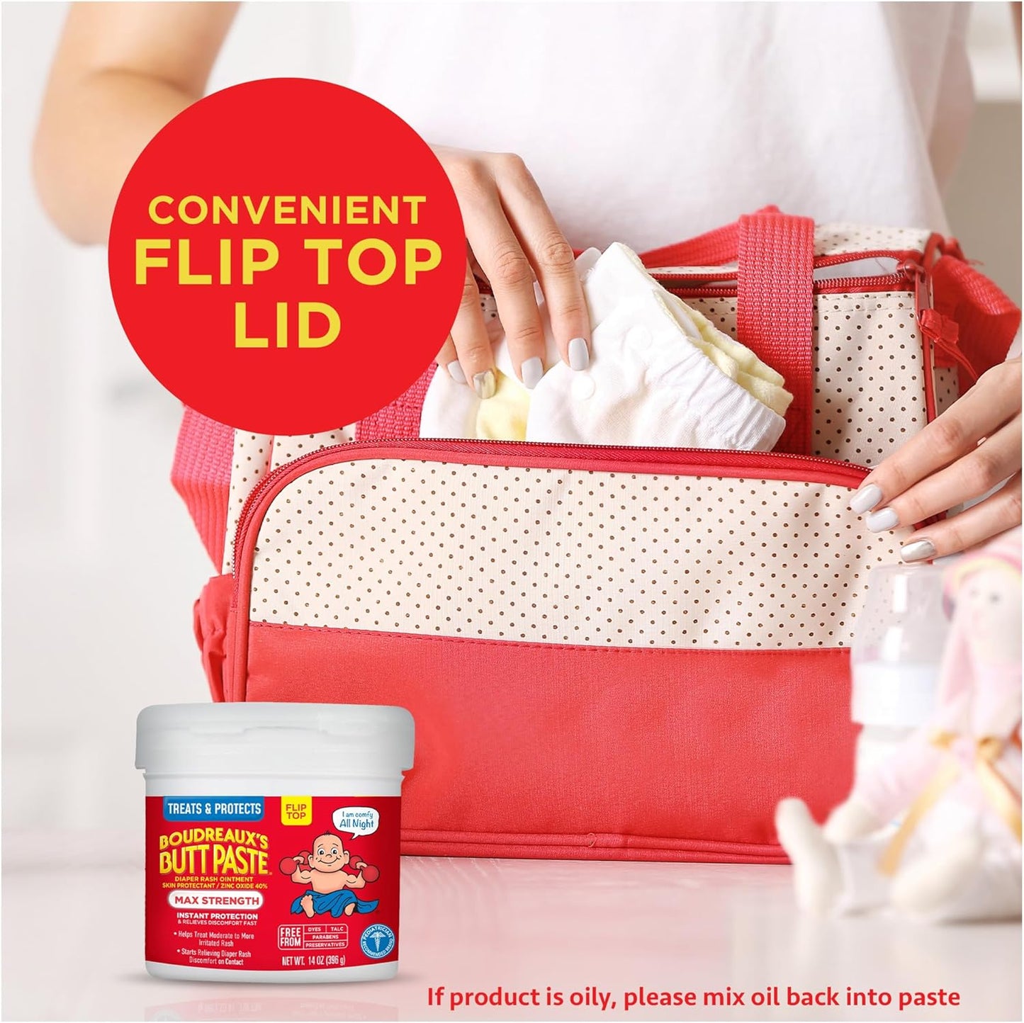 Boudreaux's Butt Paste Max Strength — 40% Zinc Oxide Diaper Rash Paste