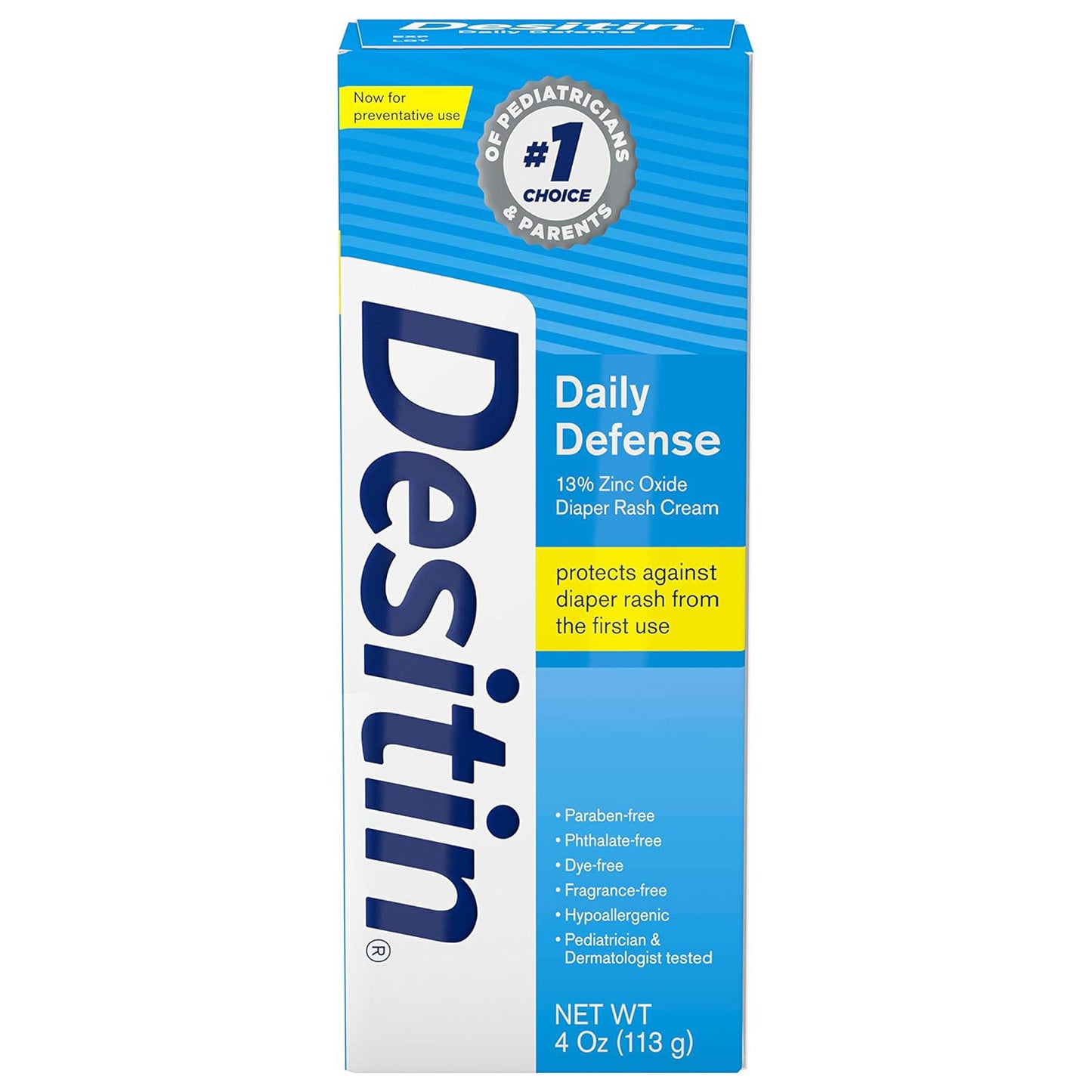 Desitin 데시틴 데일리 디펜스 기저귀 발진 크림 — 13% 산화아연 일상 사용
