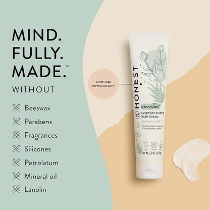 The Honest Company 더 아니스트 컴퍼니 기저귀 발진 크림 — 13% 산화아연, 저자극