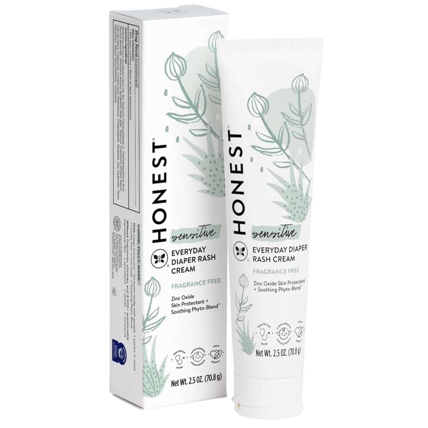 The Honest Company 더 아니스트 컴퍼니 기저귀 발진 크림 — 13% 산화아연, 저자극