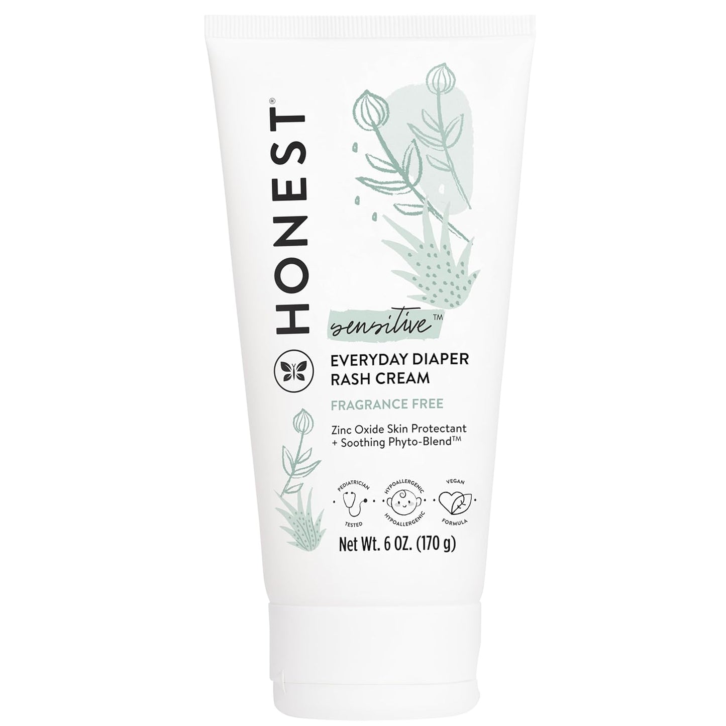 The Honest Company 더 아니스트 컴퍼니 기저귀 발진 크림 — 13% 산화아연, 저자극