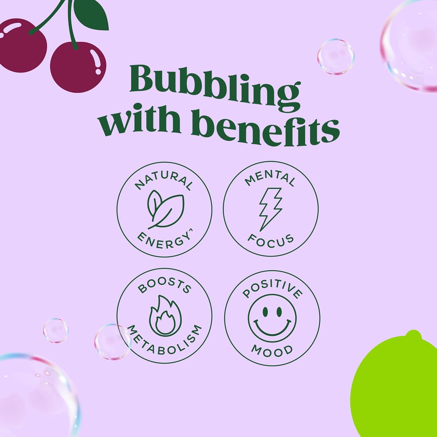 Bloom Nutrition Sparkling Energy Drink (Cherry Lime) — 12 fl oz (355mL) × 12 Cans