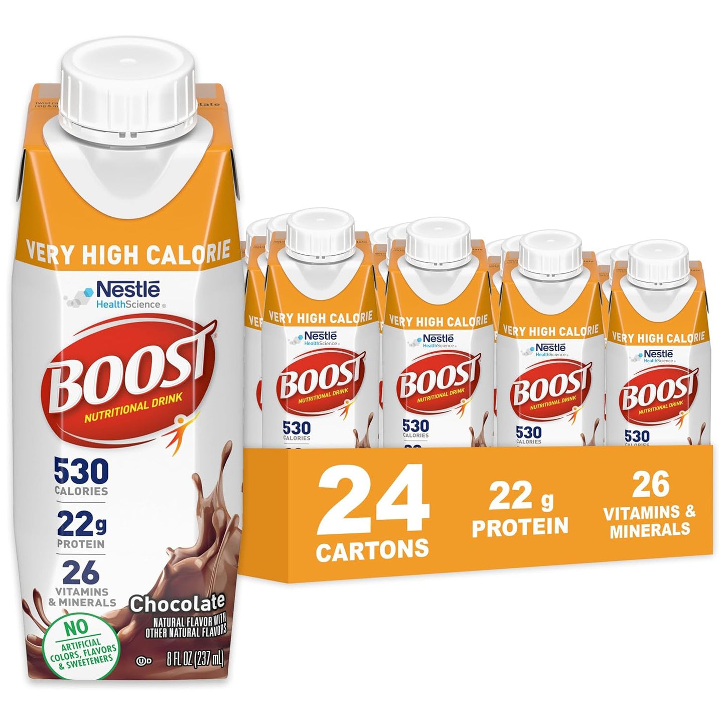 BOOST Very High Calorie Nutritional Drink — 8 fl oz (237mL) × 24 Bottles