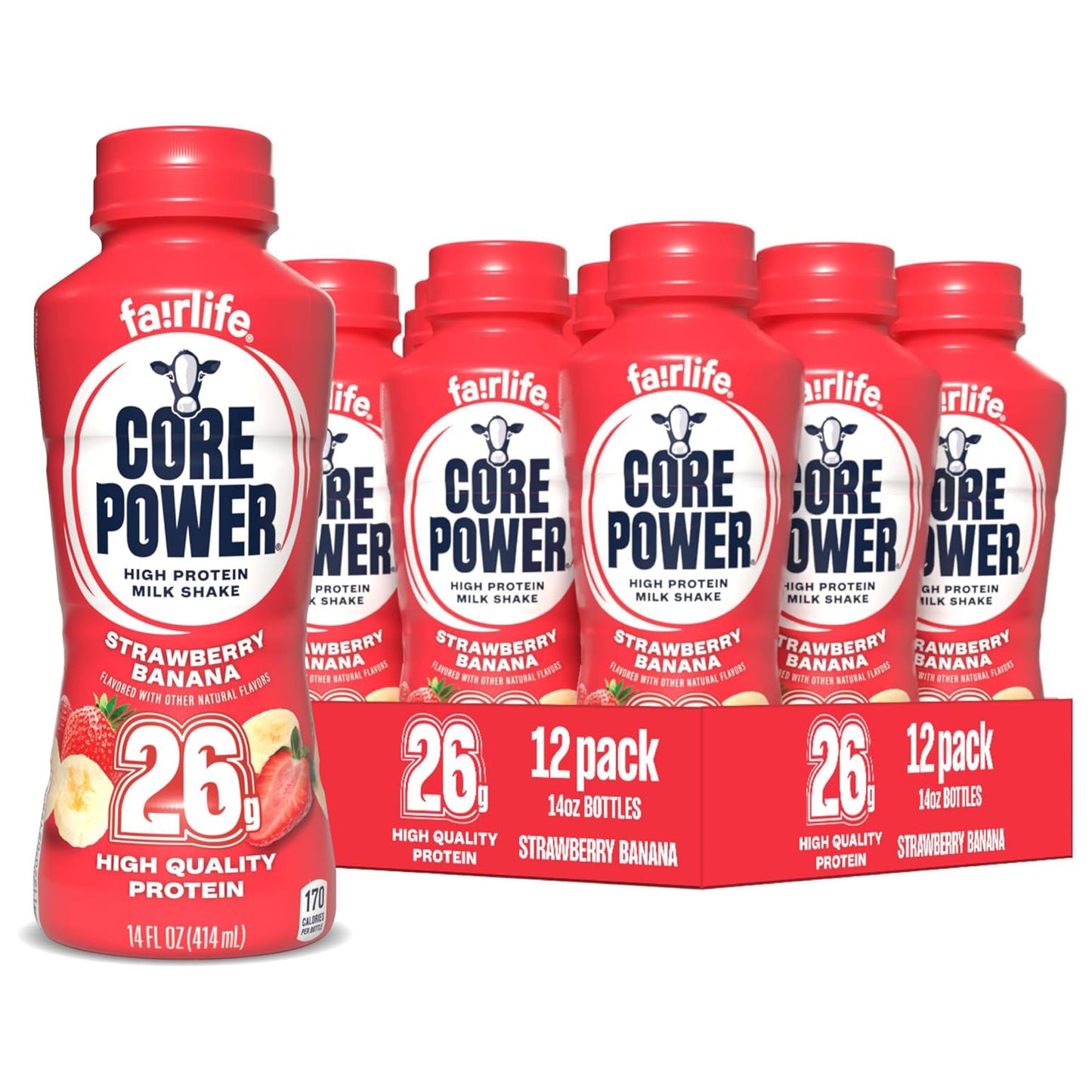 Core Power Protein Shake — 14 fl oz (414mL) × 12 Bottles