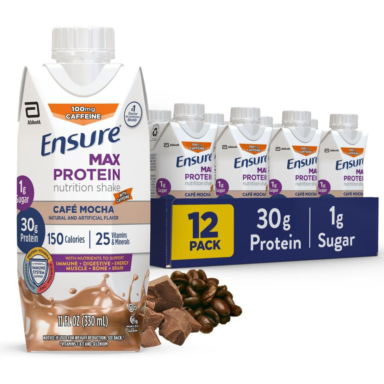 Ensure Max Protein Shake — 11 fl oz (325mL) × 12 Bottles