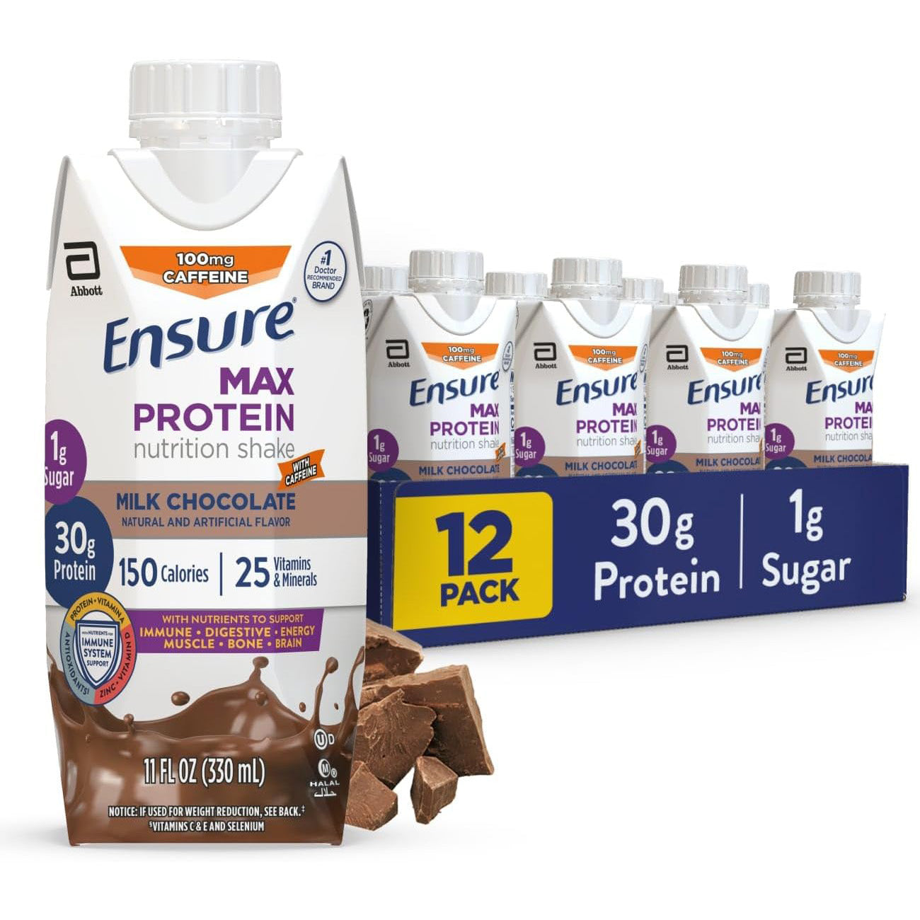 Ensure Max Protein Shake — 11 fl oz (325mL) × 12 Bottles
