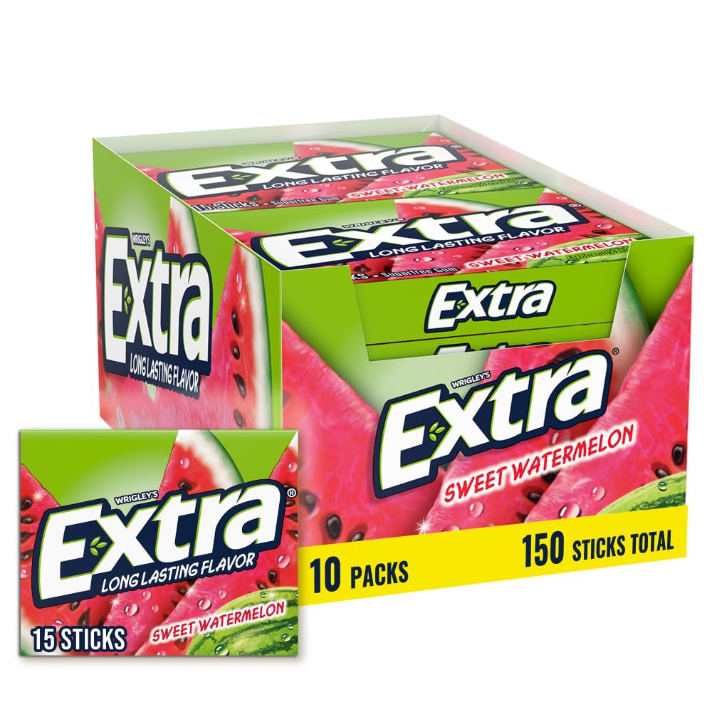 Extra Gum — 15 Sticks × 10 Packs (150 Total Pieces)