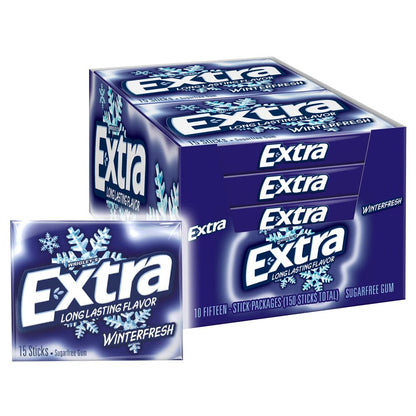 Extra Gum — 15 Sticks × 10 Packs (150 Total Pieces)