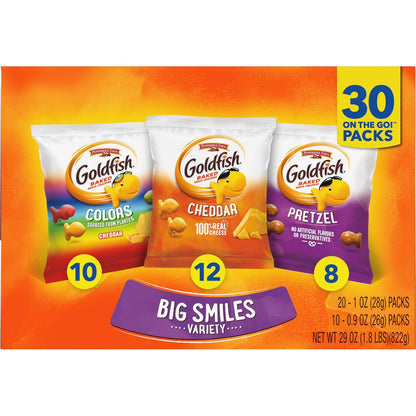 Goldfish Crackers Big Smiles Variety Pack — 30 Snack Packs
