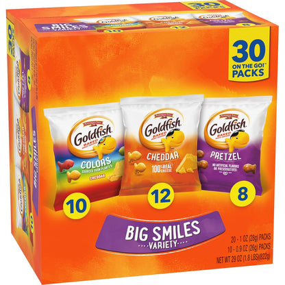 Goldfish Crackers Big Smiles Variety Pack — 30 Snack Packs