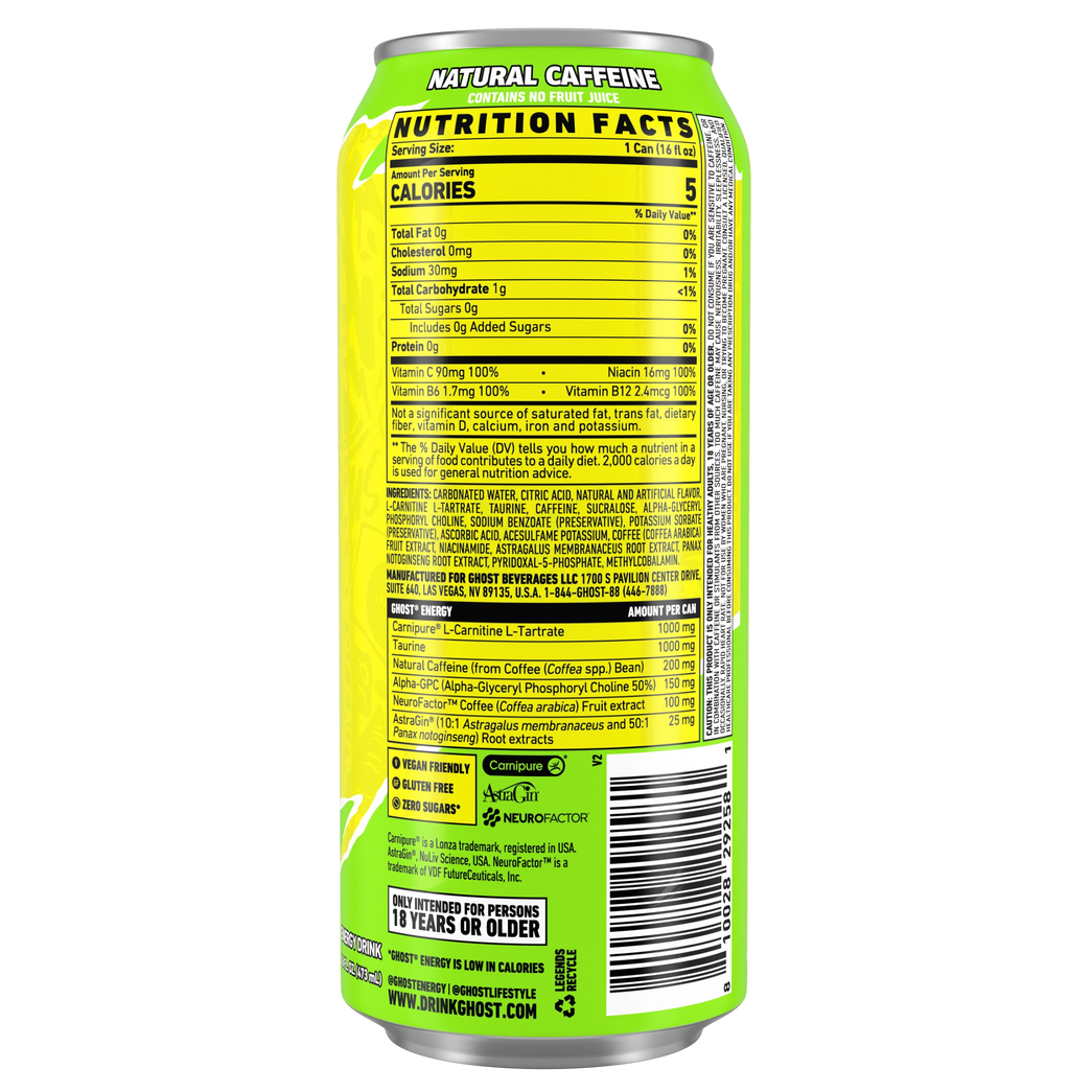 GHOST Citrus Energy Drink — 16 fl oz (473mL) × 12 Cans