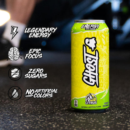 GHOST Citrus Energy Drink — 16 fl oz (473mL) × 12 Cans
