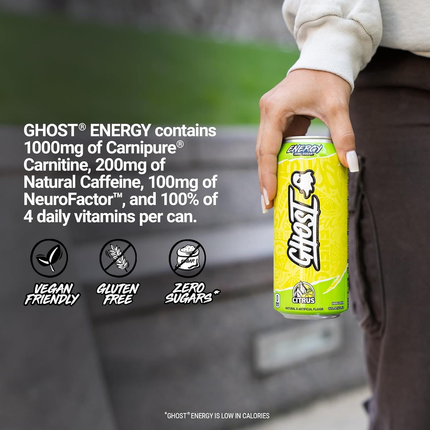 GHOST Citrus Energy Drink — 16 fl oz (473mL) × 12 Cans