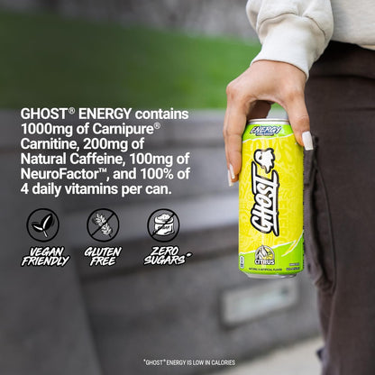 GHOST Citrus Energy Drink — 16 fl oz (473mL) × 12 Cans
