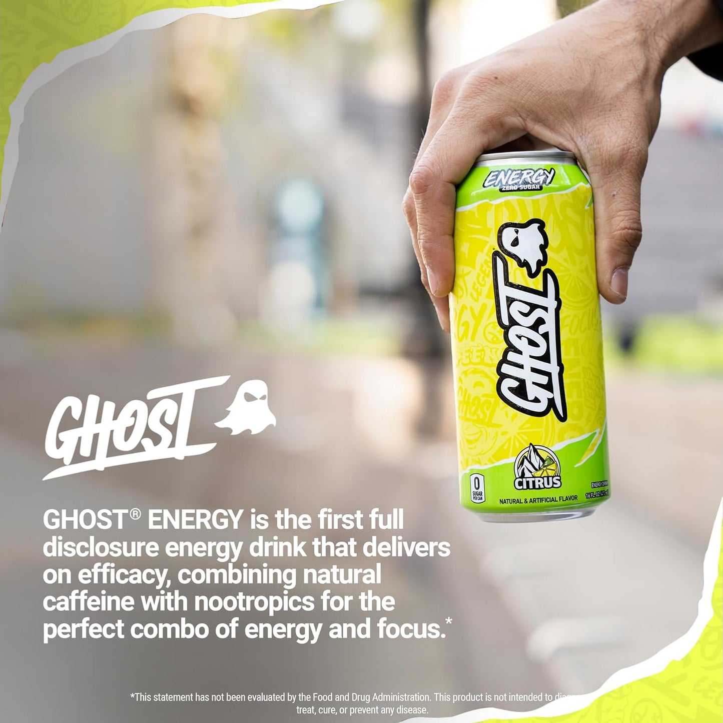 GHOST Citrus Energy Drink — 16 fl oz (473mL) × 12 Cans
