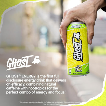 GHOST Citrus Energy Drink — 16 fl oz (473mL) × 12 Cans