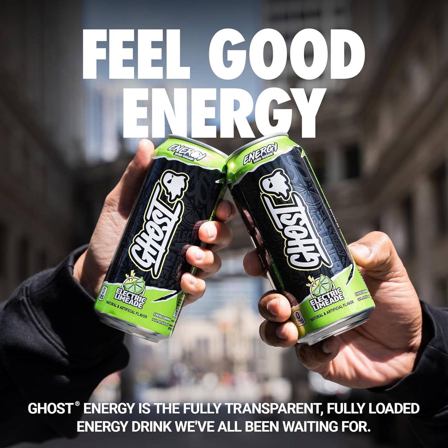 GHOST Electric Limeade Energy Drink — 16 fl oz (473mL) × 12 Cans