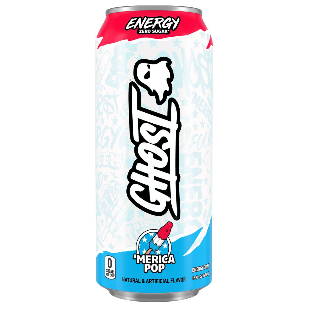 GHOST 'Merica Pop Energy Drink — 16 fl oz (473mL) × 12 Cans