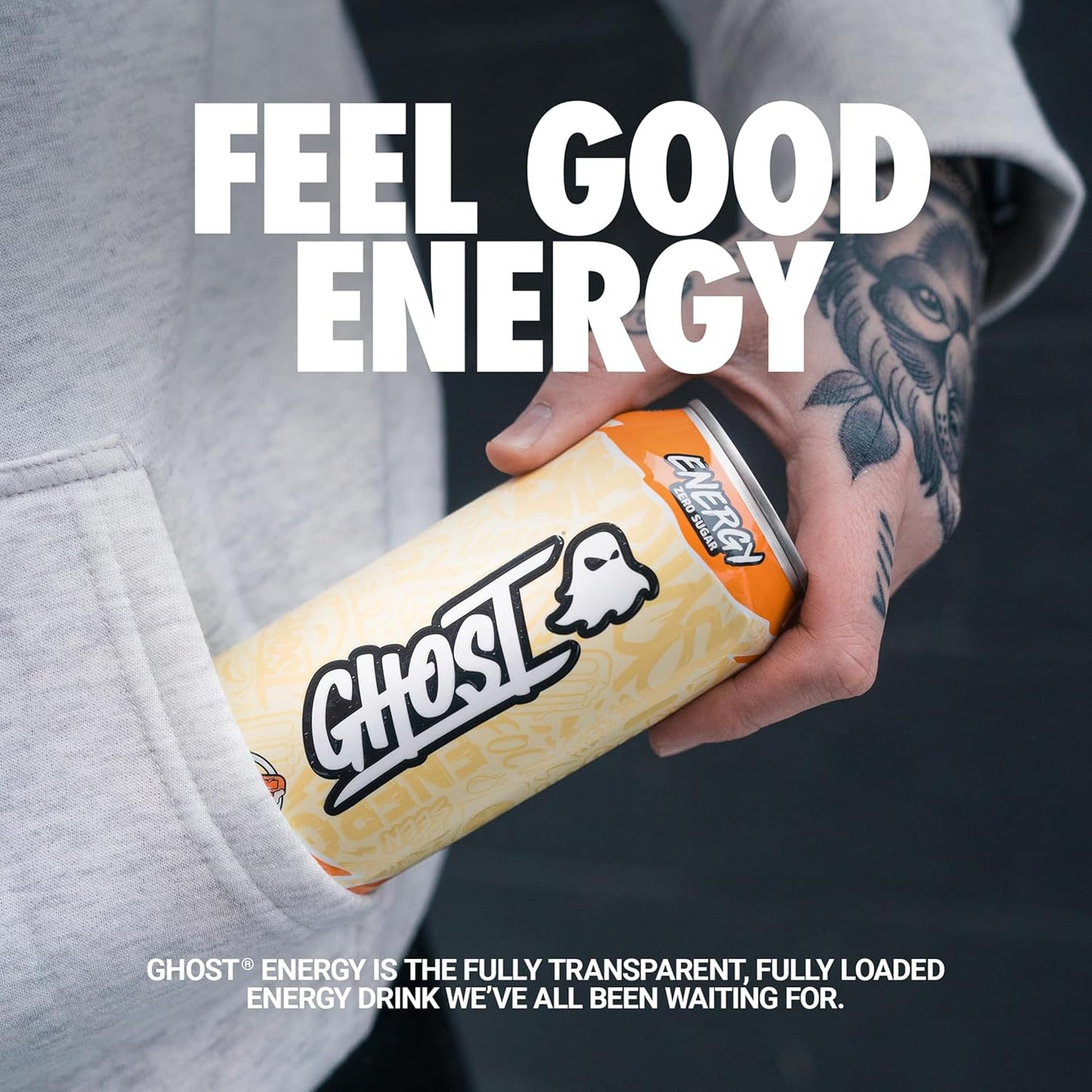 GHOST Orange Cream Energy Drink — 16 fl oz (473mL) × 12 Cans