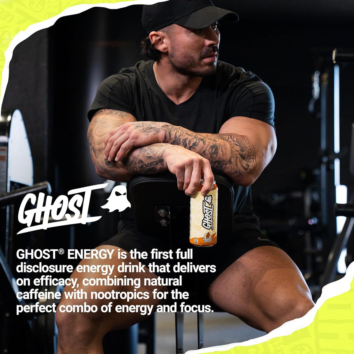 GHOST Orange Cream Energy Drink — 16 fl oz (473mL) × 12 Cans