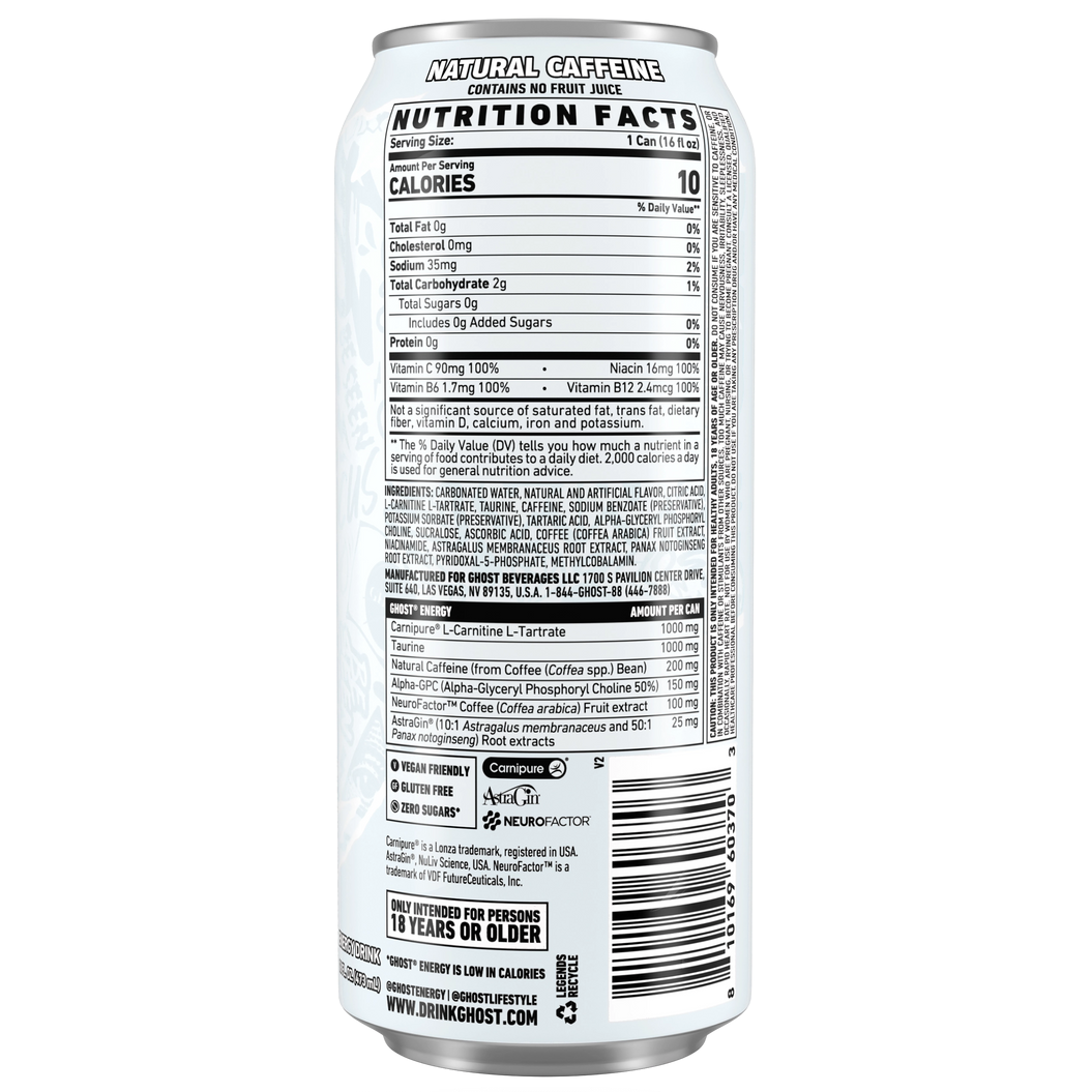 GHOST Original Energy Drink — 16 fl oz (473mL) × 12 Cans