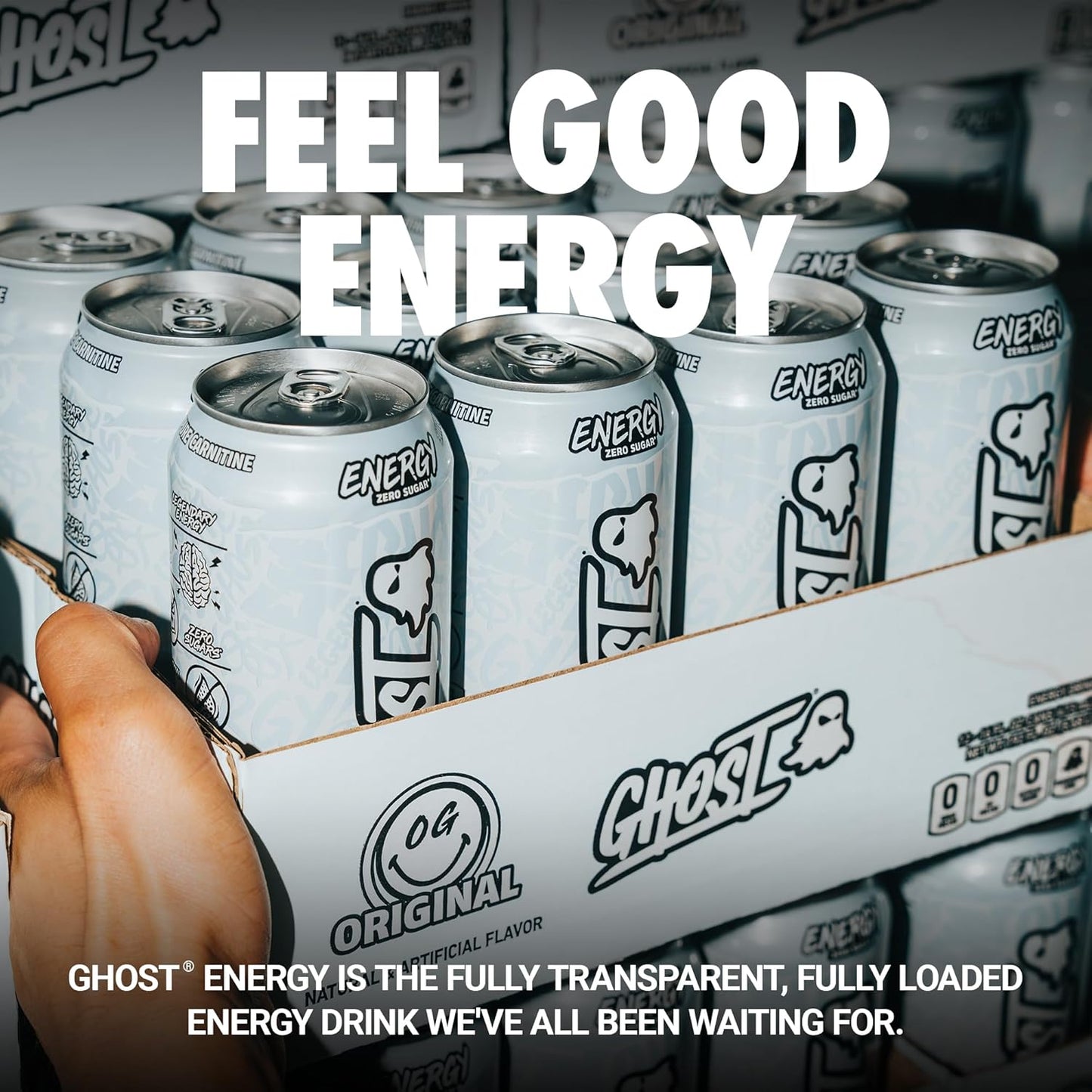 GHOST Original Energy Drink — 16 fl oz (473mL) × 12 Cans