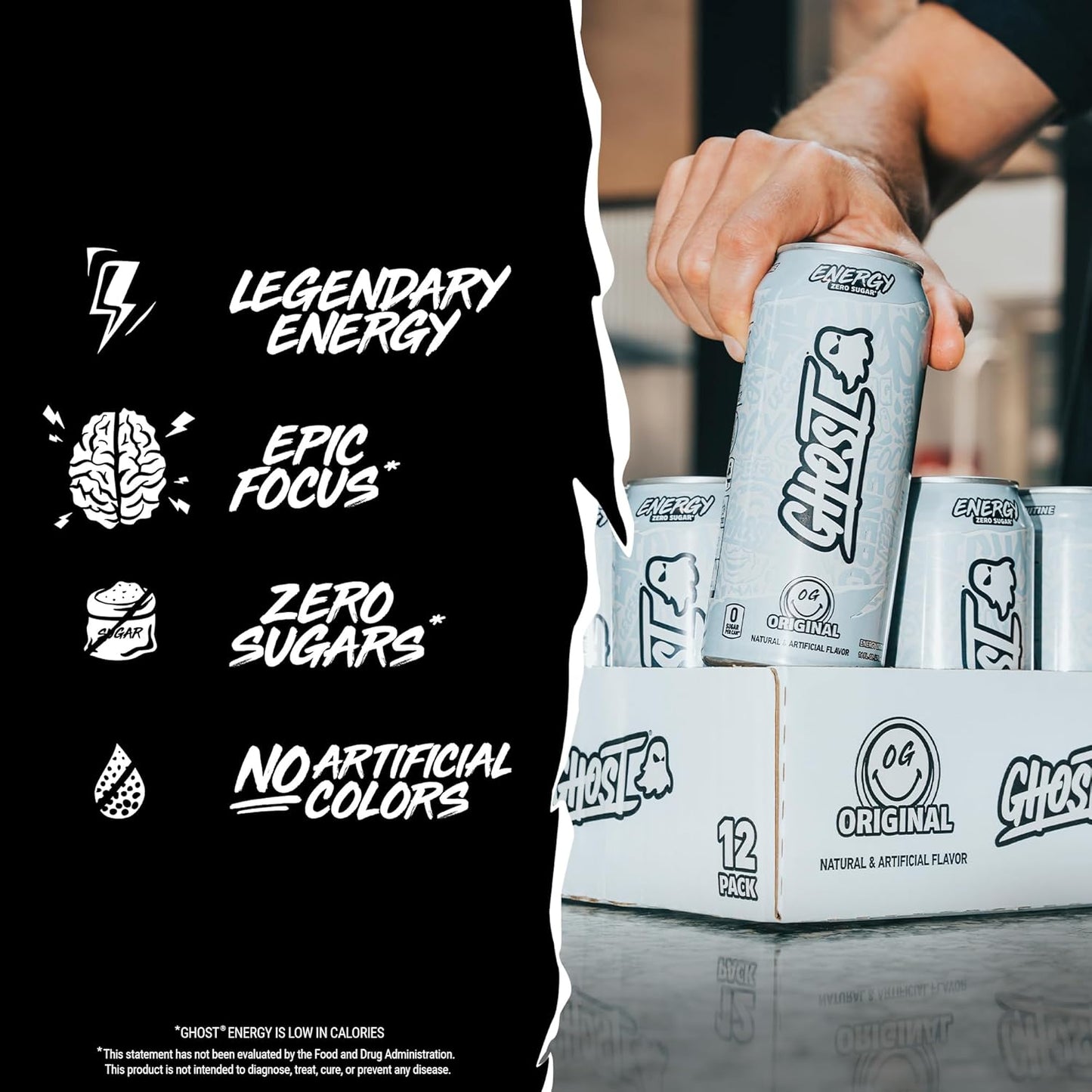 GHOST Original Energy Drink — 16 fl oz (473mL) × 12 Cans