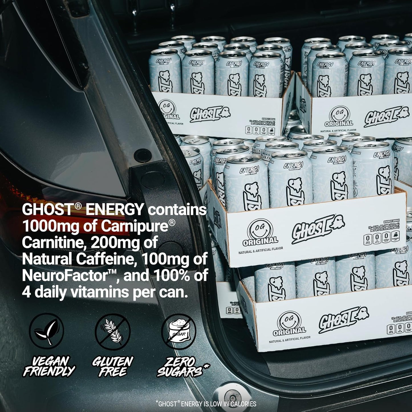 GHOST Original Energy Drink — 16 fl oz (473mL) × 12 Cans