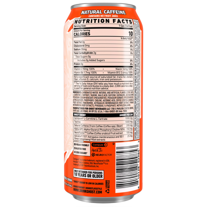 GHOST Peaches Energy Drink — 16 fl oz (473mL) × 12 Cans