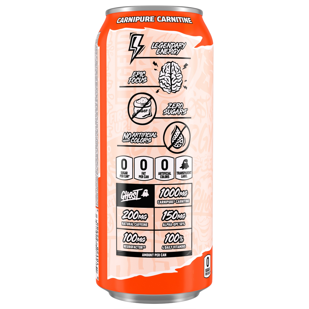 GHOST Peaches Energy Drink — 16 fl oz (473mL) × 12 Cans