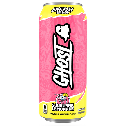 GHOST Sour Pink Lemonade Energy Drink — 16 fl oz (473mL) × 12 Cans