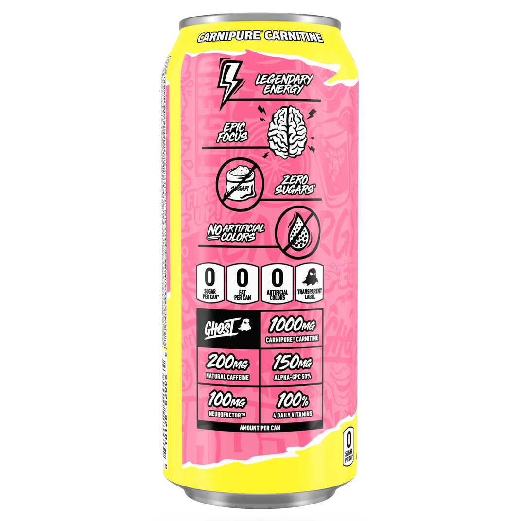 GHOST Sour Pink Lemonade Energy Drink — 16 fl oz (473mL) × 12 Cans