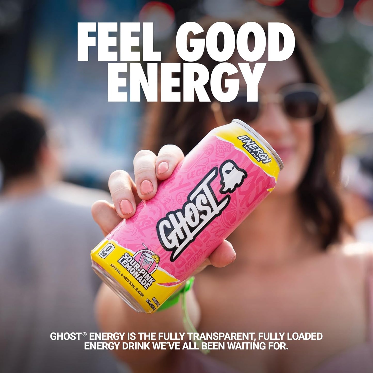 GHOST Sour Pink Lemonade Energy Drink — 16 fl oz (473mL) × 12 Cans